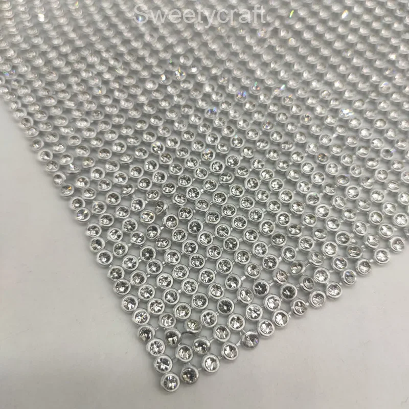 120cm*45cm silver Rhinestone metallic cloth Crystal metal mesh sequin rolls kendal jenner dress fabric Cosplay apparel curtains