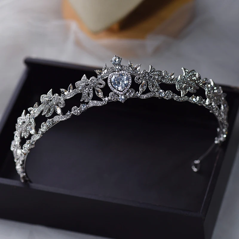 Simple Royal Zircon Crystal Style Crown Hair Accessories Bride Wedding Crown Birthday Crown