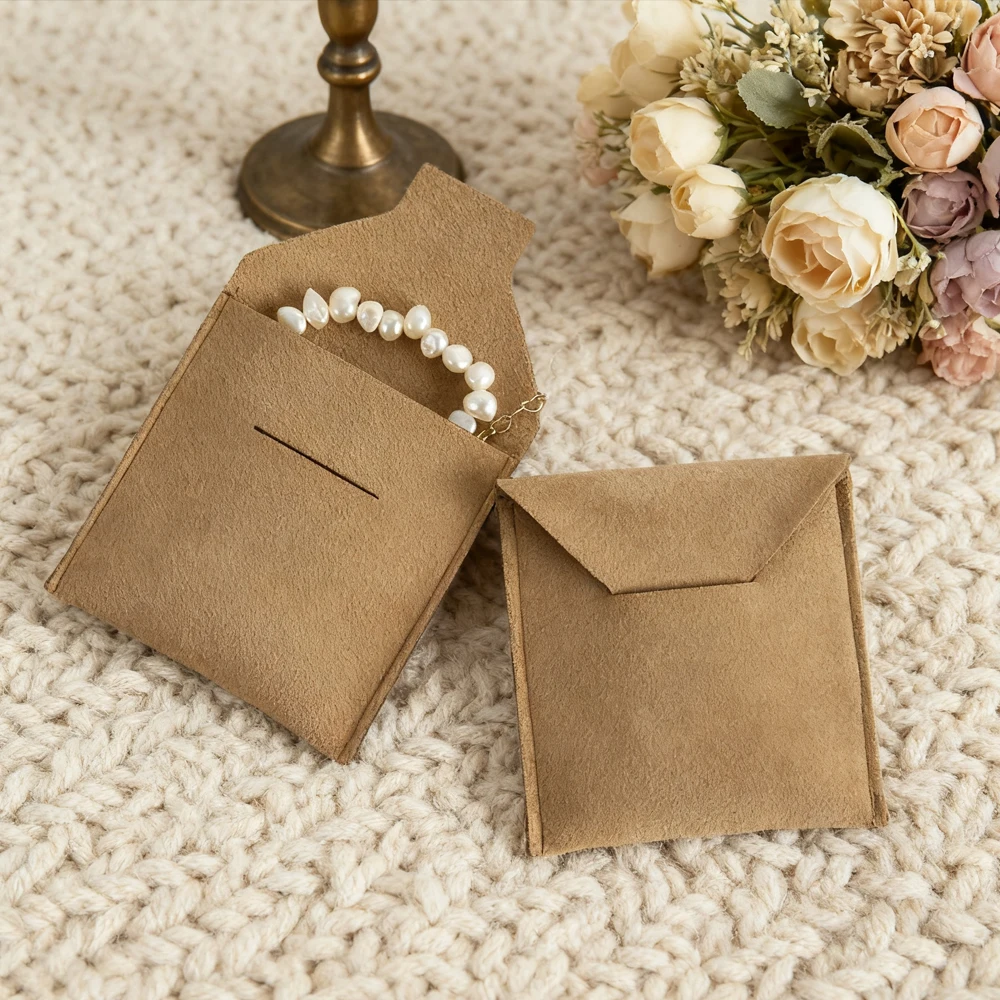 

50 Pack Luxury Thick Microfiber Jeweley Bags Suede Earrings Rings Necklace Organizer Gift Pouch For Women Can Custom Embossed