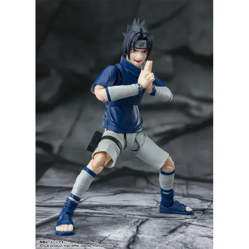 Originele Bandai Naruto SHF Uchiha Sasuke Bloed van Genius Ninja Action Figure Collection Model Kindercadeau