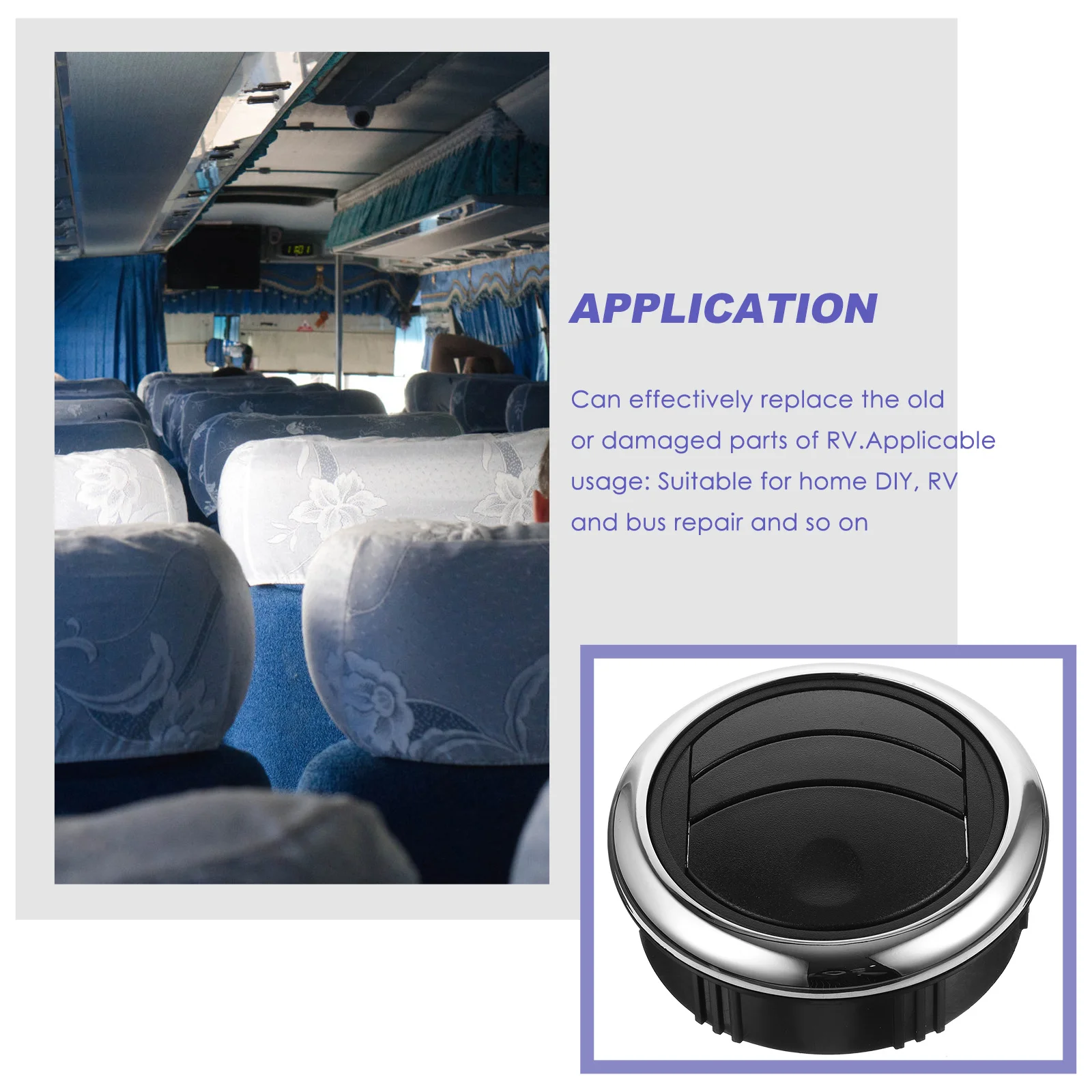 

Air Conditioner Outlet Vent Universal for RV Bus Car ABS Durable Round Ac Extensions Heater Travel Repair Parts