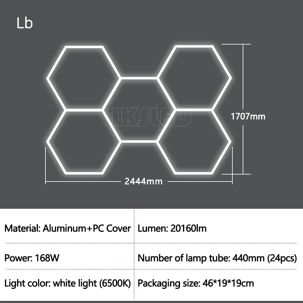 6500k Natuurlijk licht Verlichting Zeshoek Barbershop Garage LED-plafondlamp 110-220V Auto Schoonheid Detail Workshop Honingraat Buislamp