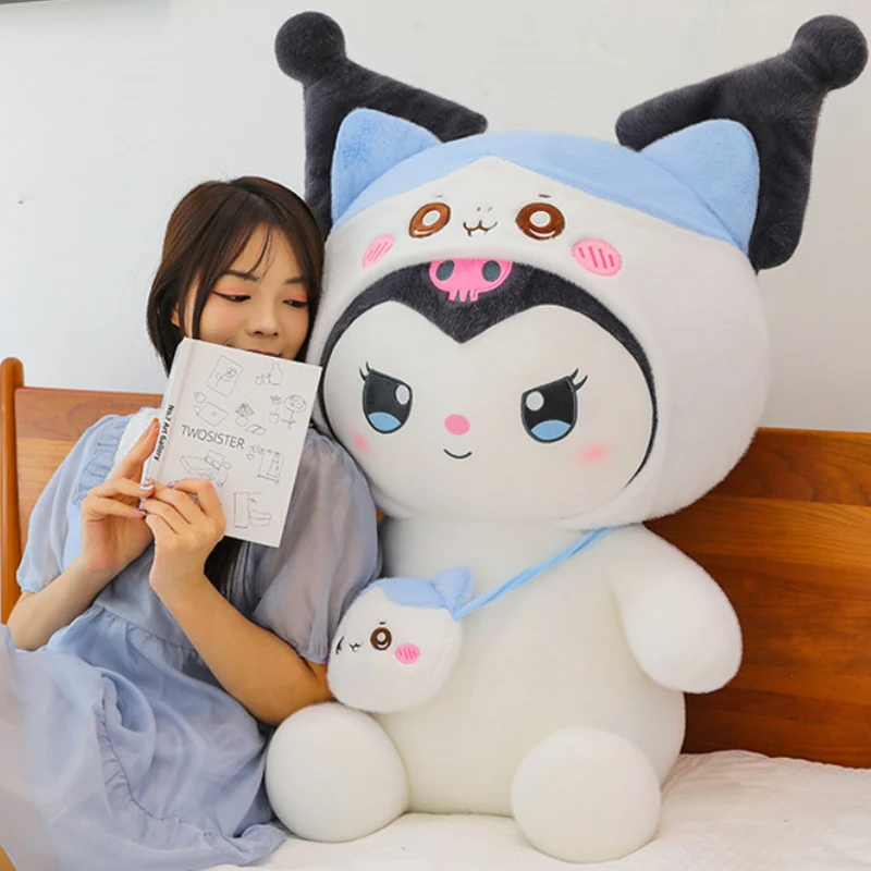 100CM Large Big Size Sanrio Kuromi Cartoon Anime Plush Stuffed Doll Room Kawaii Plushies Bolster Peluche Children Holiday Gifts