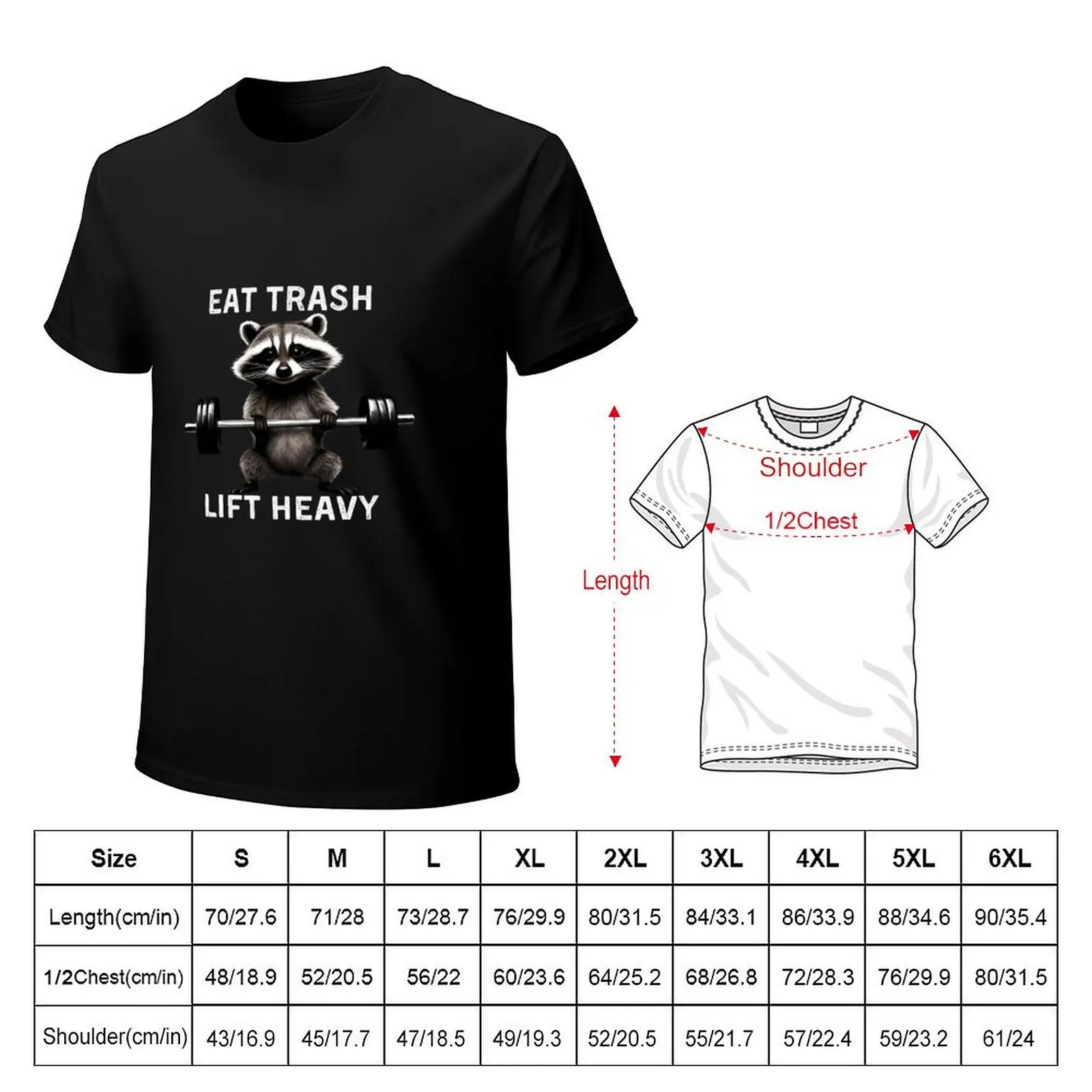 Eat Trash Lift Heavy T-Shirt Non-Shrink Basic Cotton T-Shirt
