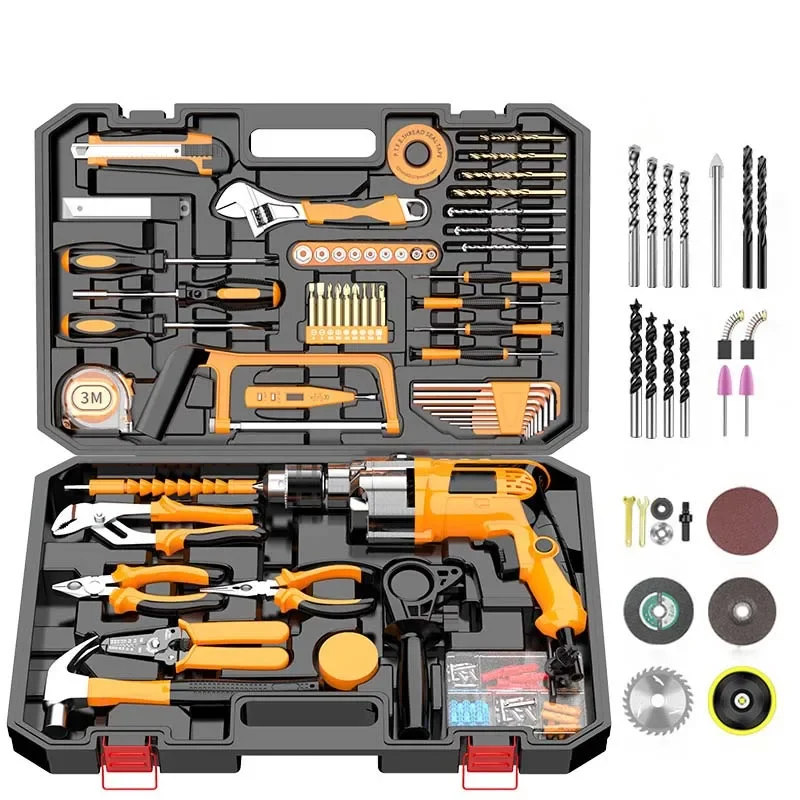 Factory Price Basic Electrical Tools Complete Toolbox Electric Set Power Tool Electrically Powered Kit Best Rotary Wired Drill