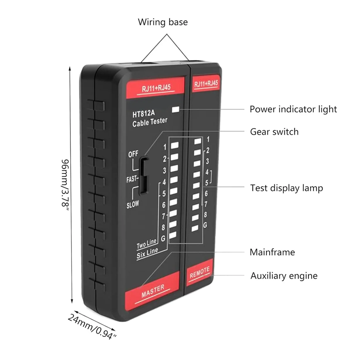 Wire Telephone Line Test Meter HT812A Cable Tester Line Finder RJ11 RJ45 Cable Toner Line Finder Tool