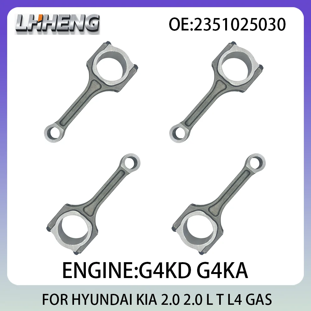 

4PCS Connecting Con Rod New Set 2.0L 2.0 L T L4 GAS For HYUNDAI ix35 SONATA KIA MAGENTIS G4KD G4KA 05-15 2351025030 96M0513-JPN