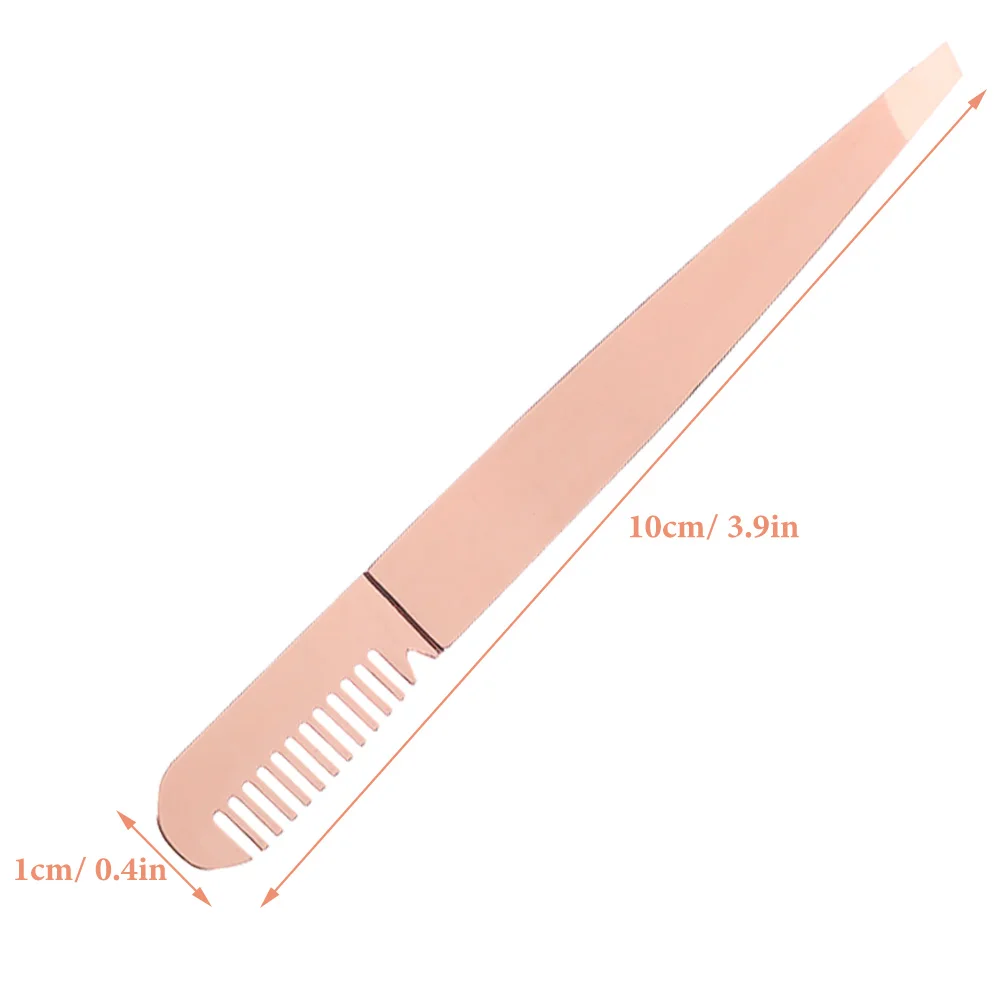 4 Pcs Stainless Steel Eyebrow Tweezers Rose Gold Tools for Eyelash Extensions Ingrown Hair Removal Portable