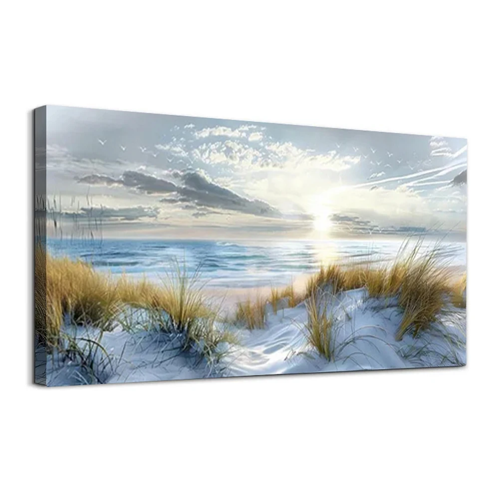 

Ocean Beach Diamond Art Painting Kits For Adults-DIY 5D Diamond Sunrise Gem Art Kits For Gift Home Wall Decor