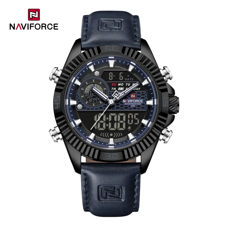 

Clock NAVIFORCE Men Military Luminous watch Men's Genuine Leather Band Waterproof Date Countdown Wristwatches Relogio Masculino