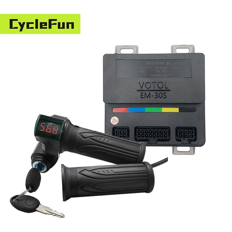 

VOTOL EM30S 48 В 60 В 72 В Синусоидальный контроллер EM30 и поворотный дроссель с ключом для двигателя QS среднего привода 500 Вт-1 кВт или двигателя-концентратора