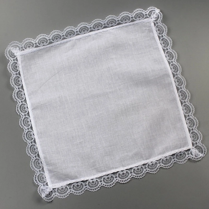 Lace Pocket Towel for Sports, Travel, Work, Grooms, Weddings, Proms Sweat Absorb Handkerchief M6CD