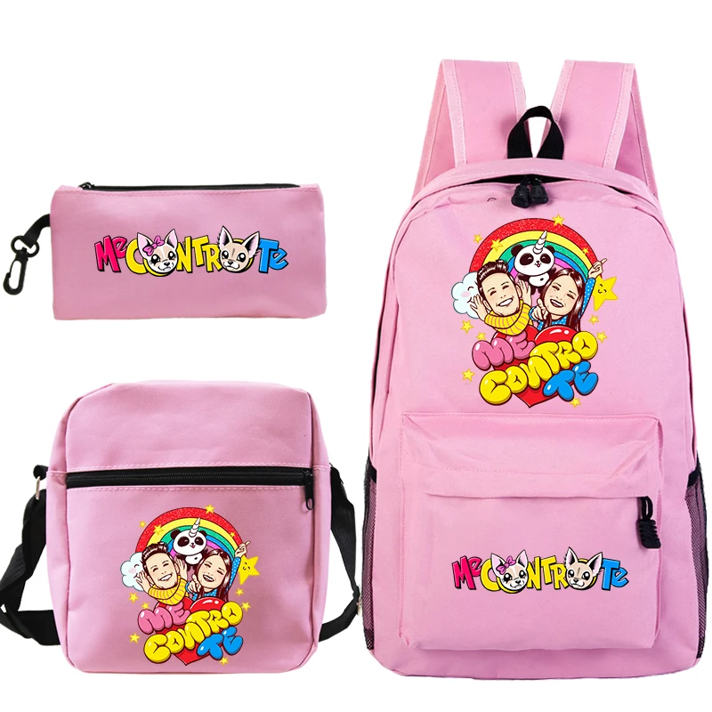 3PC-SET Me Contro Te กระเป๋านักเรียนเด็กชาร์จกระเป๋าเป้สะพายหลังนักเรียน Me Contro Te กระเป๋าเป้สะพายหลังชายหญิงน่ารักการ์ตูนโรงเรียนกระเป๋า Mochila