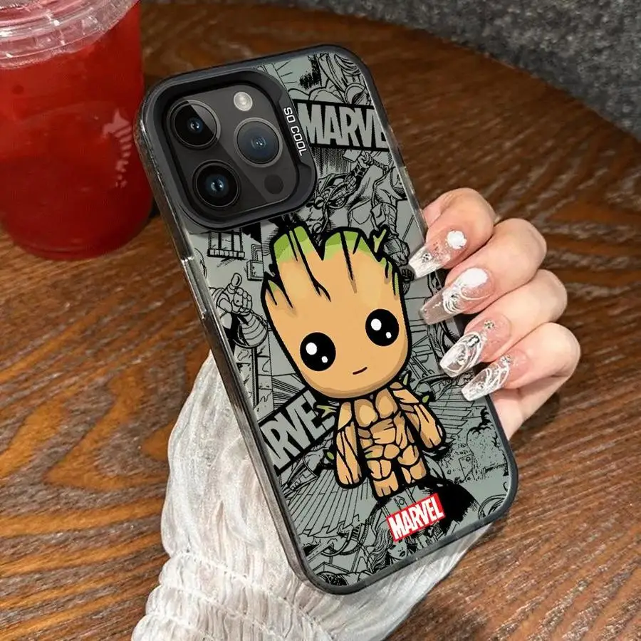 Marvel Spiderman Groot Soft Shell Handyhülle für iPhone 17 11 13 16 Plus 16e Pro Max Air 12 14 15
