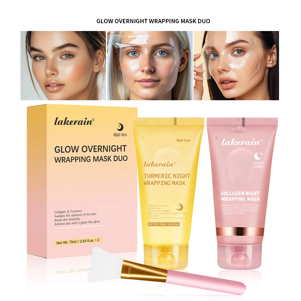 Korean Turmeric Collagen Bio Pack Night Mask Peel Off Sleeping Mask Anti-Aging Lifting Moisturizing Deep Repair Facial Skin Care