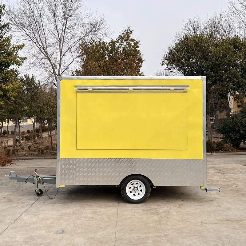 Snack Cart Grill Mobile Food Truck Movable Fast Food Trucks trailer,gas Deep fryer+griddle For Snack Food Machines