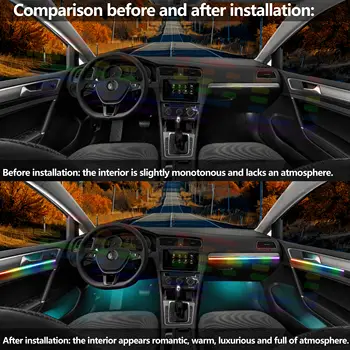 適用於大眾高爾夫6(2008-2013)的LED氣氛燈,RGB交響樂LED燈條,具有64種不同的顏色選擇和照明模式 8 最佳銷售 福斯高爾夫Plus配件 - №7