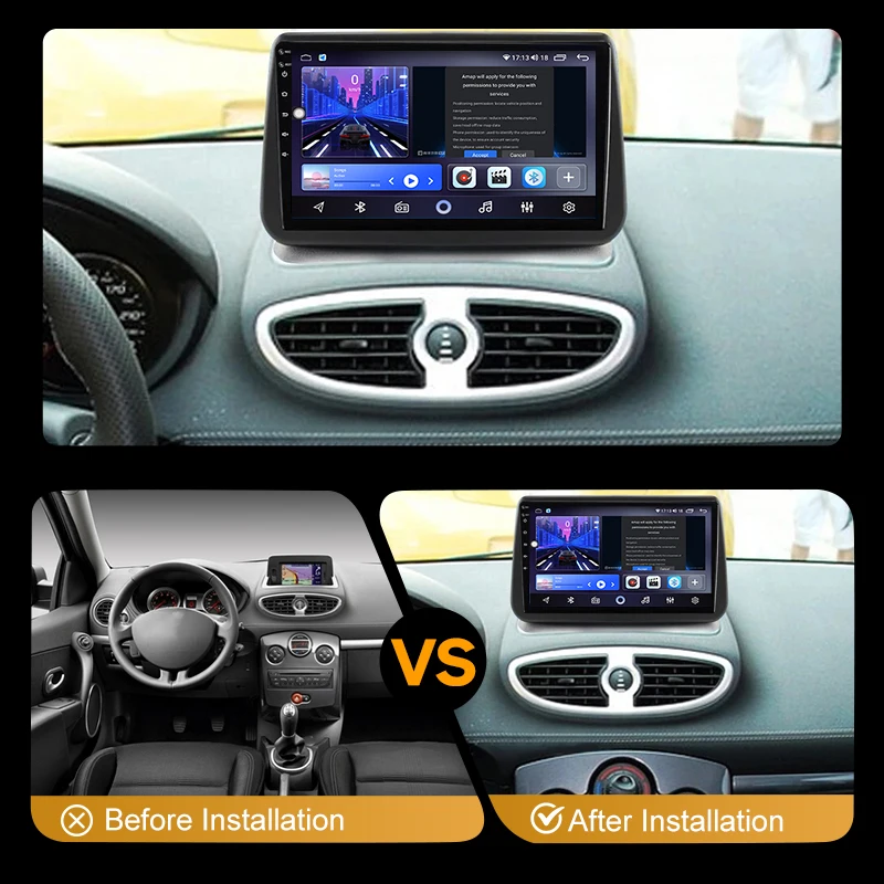 Car AutoRadio Android For Renault Clio 3 2005 - 2014 Carplay Auto Touch Screen GPS 4G WIFI 2K QLED CarMultimedia Strero Player