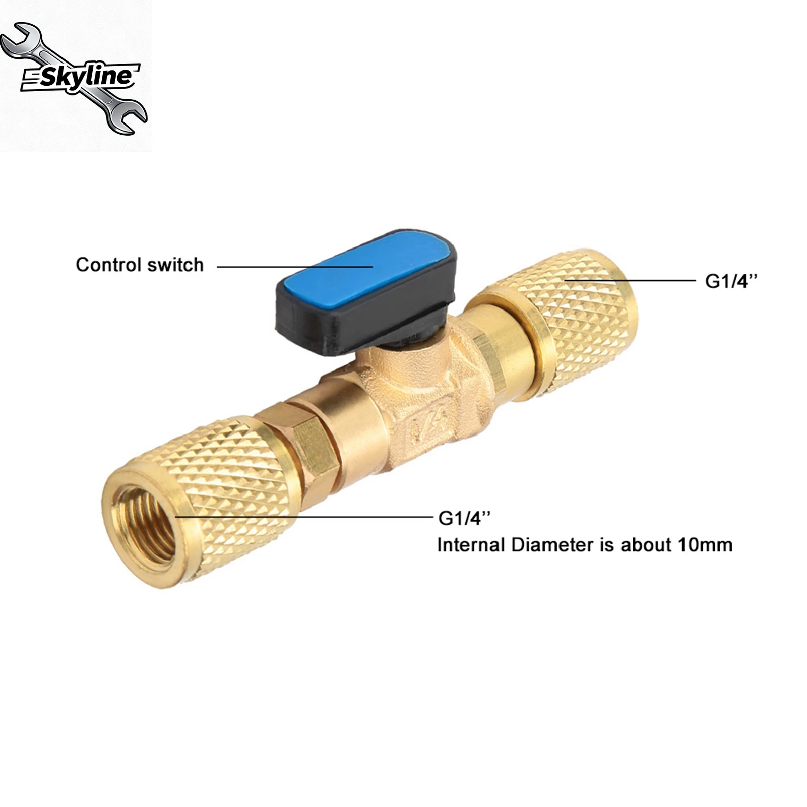 Messing Kühlkugelhahn Adapter Kältemittel Kugelhahn Anschluss G1/4''