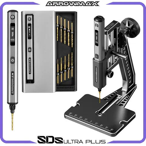 벤치 탑 프레스가있는 ARROWMAX 미니 전기 드릴 공예용 무선 핸드 드릴 키트 목재 플라스틱 홈 DIY SDS Ultra Plus 벤치 탑 프레스가있는 ARROWMAX 미니 전기 드릴 공예용 무선 핸드 드릴 키트 목재 플라스틱 홈 DIY SDS Ultra Plus