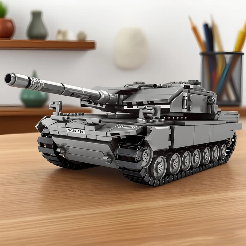 

New MOC Military WW2 MBT Army Main Battle Tank Challenger Leopard 2A7+ Soldiers Building Blocks Set Model Bricks Toys Kids Gifts