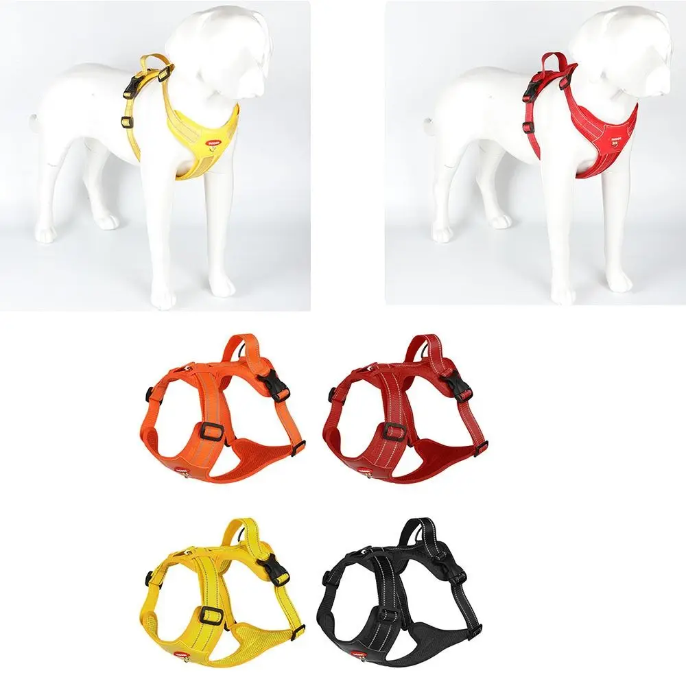 Cute Breathable Pet Chest Straps Quicklace Adjustable Dog Vest Harness Explosionproof Reflective Dog Lead Leash Pet Walking