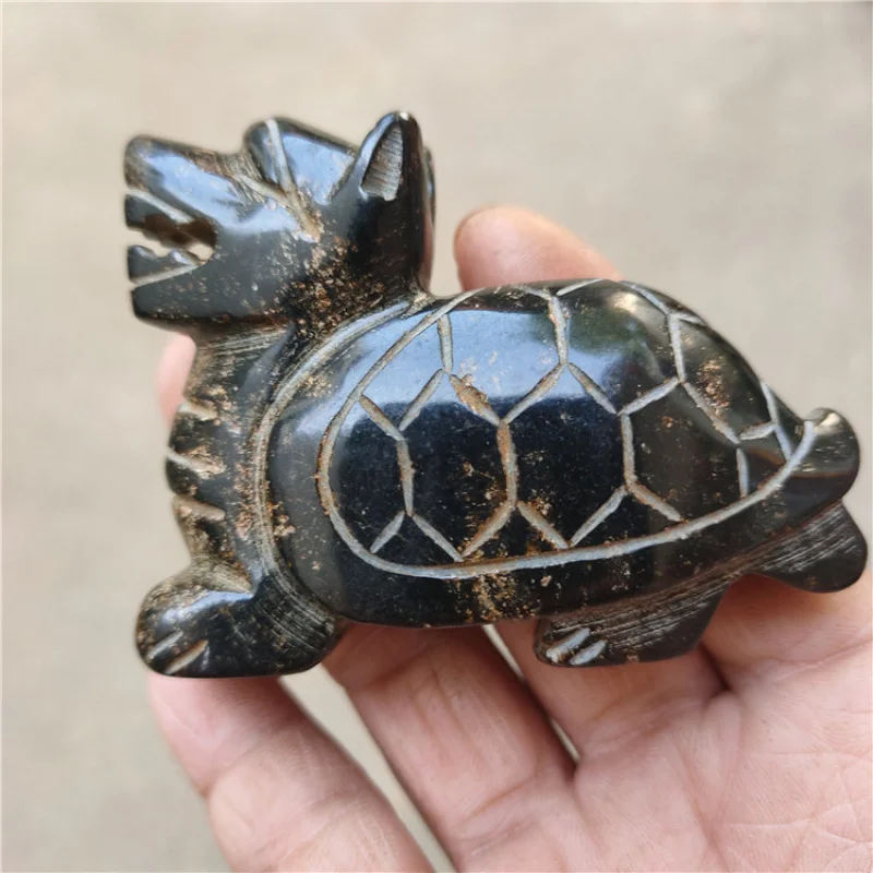 

Natural Antique Artificial Natural Ancient Crafts Iron Meteorite Dragon Turtle Ornament Wholesale