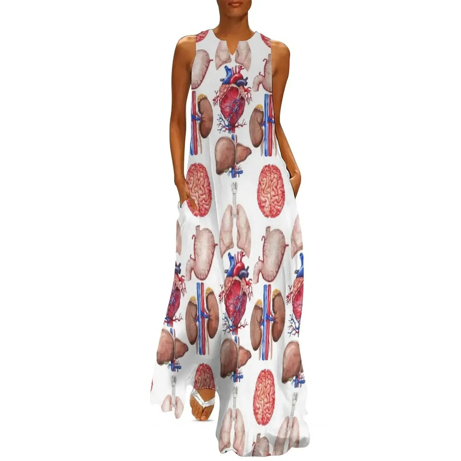 

Watercolor anatomy collection Long Dress woman dress luxury woman evening dress