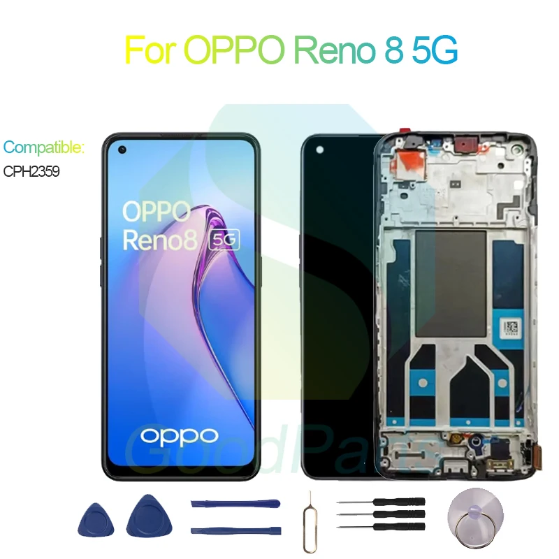 Dla OPPO Reno 8 5G Wymiana wyświetlacza 2400 * 1080 CPH2359 Reno 8 5G LCD Touch Digitizer