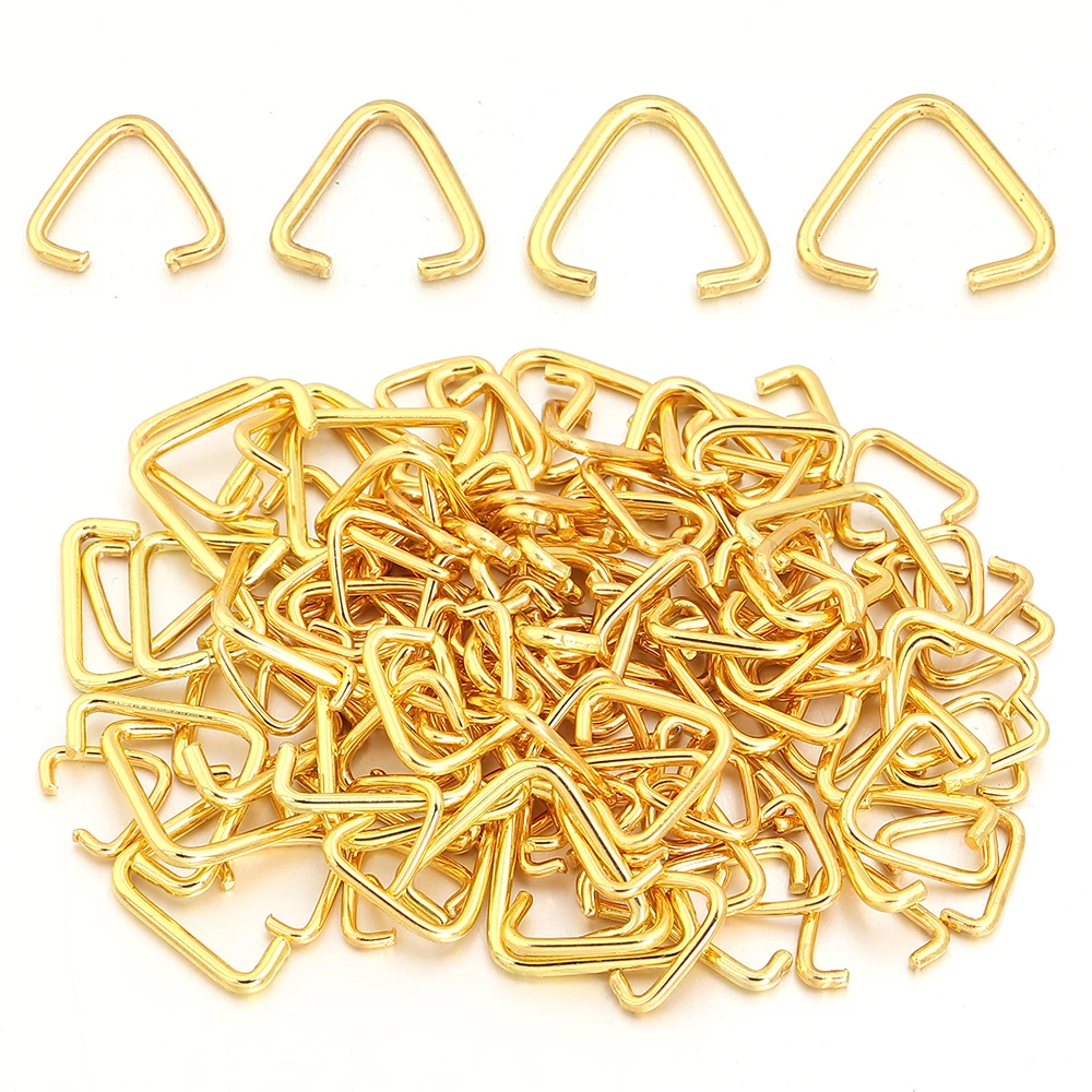 50-100pcs Triangle Open Rings Metal Iron Split Rings Gold Color Connectors Loops Jump Rings For DIY Jewelry Making Accessories