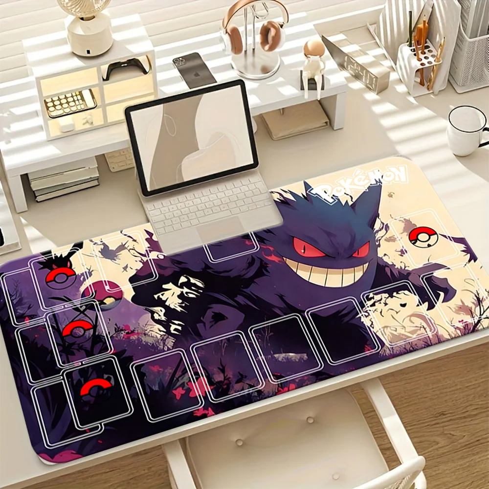 

Pokemon Gengar Dark Forest Ink Style Large Gaming Mouse Pad, Purple Ghost Anime Desk Mat, Non-Slip Extended Keyboard Pad for Gam