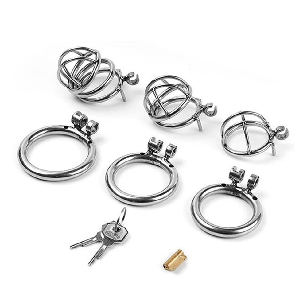 Small Penis Slave Lock Male Stainless Steel Cock Cage Chastity Device Penis Ring Erotic Bondage Husband Loyalty Sex Toys For Men