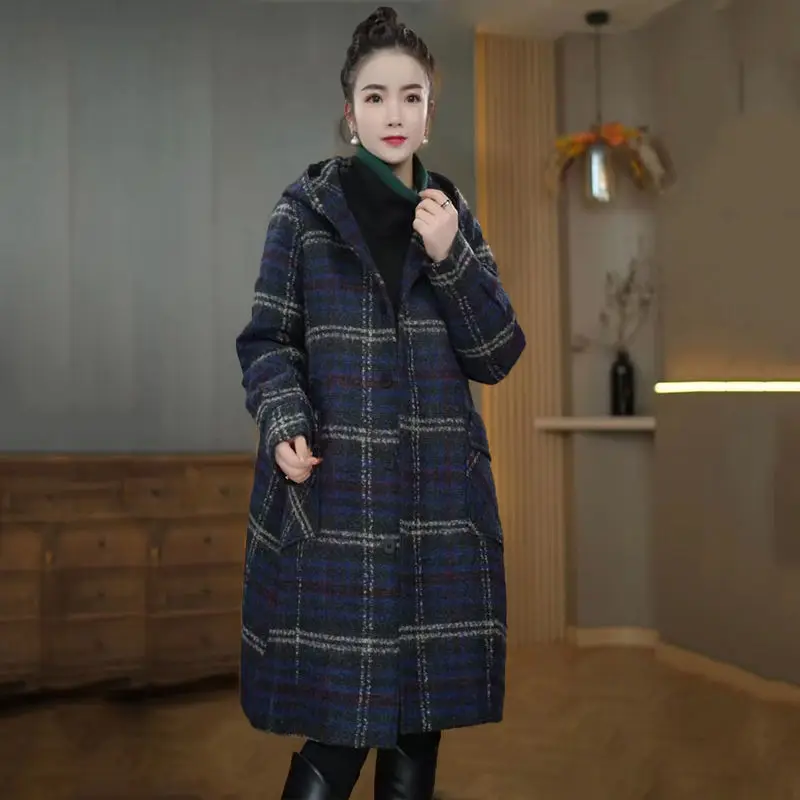 Thick Woolen Coat with Added Fleece Women's Autumn and Winter New Woolen Loose Small Stature Super Beautiful Temperament Trench