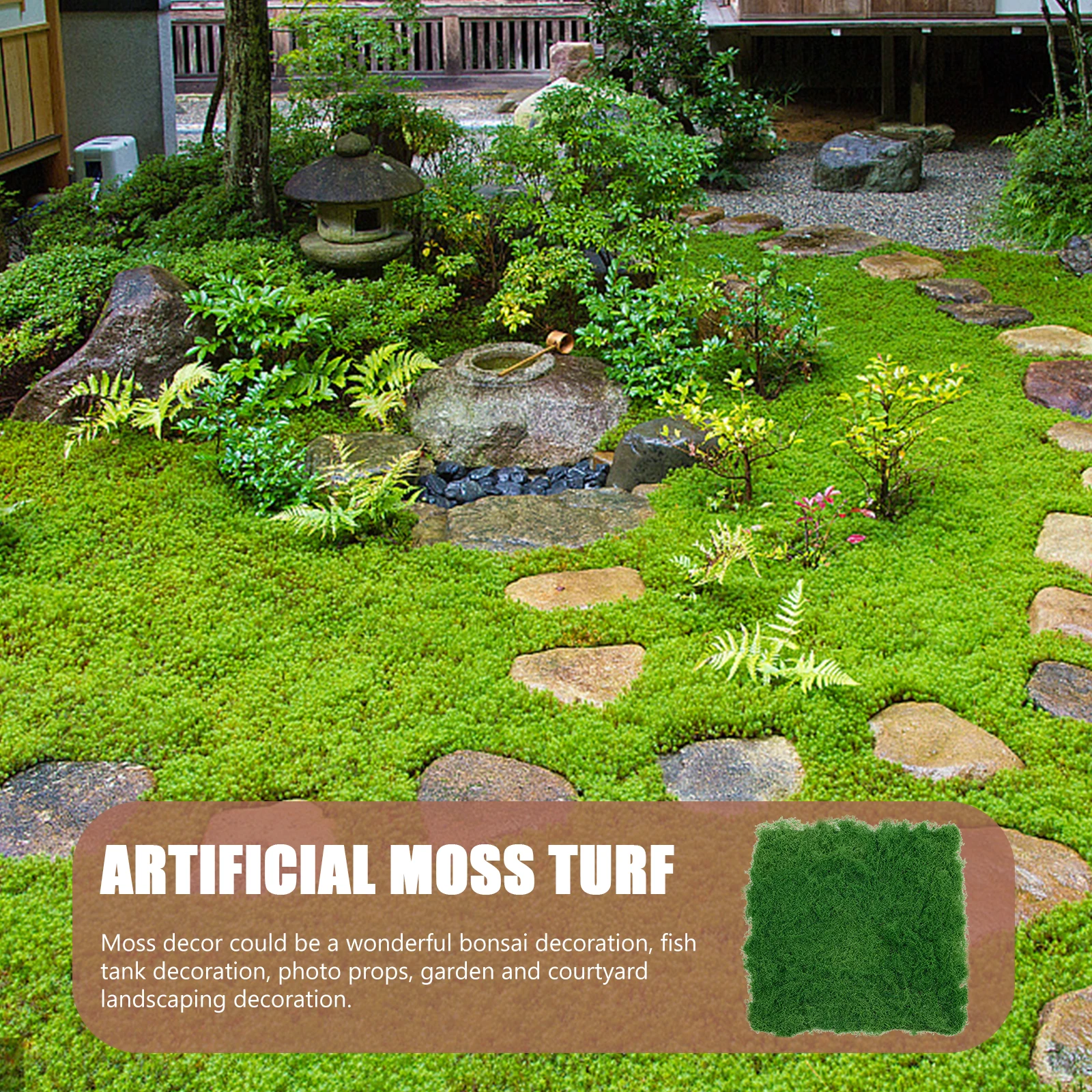 

50x50cm Artificial Silk Moss Mini Garden Decor Grass Turf Green Fake Moss for Landscaping Micro Landscape Prop Artificial Plant