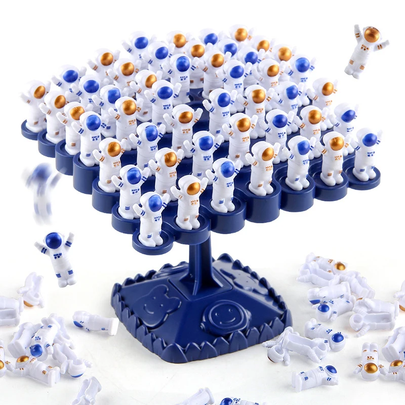 Juguete de árbol de equilibrio de astronauta Montessori, rompecabezas temprano de mesa, juego de entrenamiento de pensamiento interactivo para padres e hijos, juguete para regalo de matemáticas