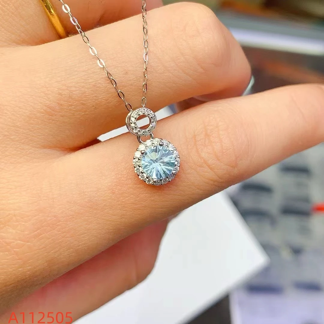 KJJEAXCMY Natural Topaz Pendant S925 silver , electroplated locking color process, high clarity Full of luster Support testing