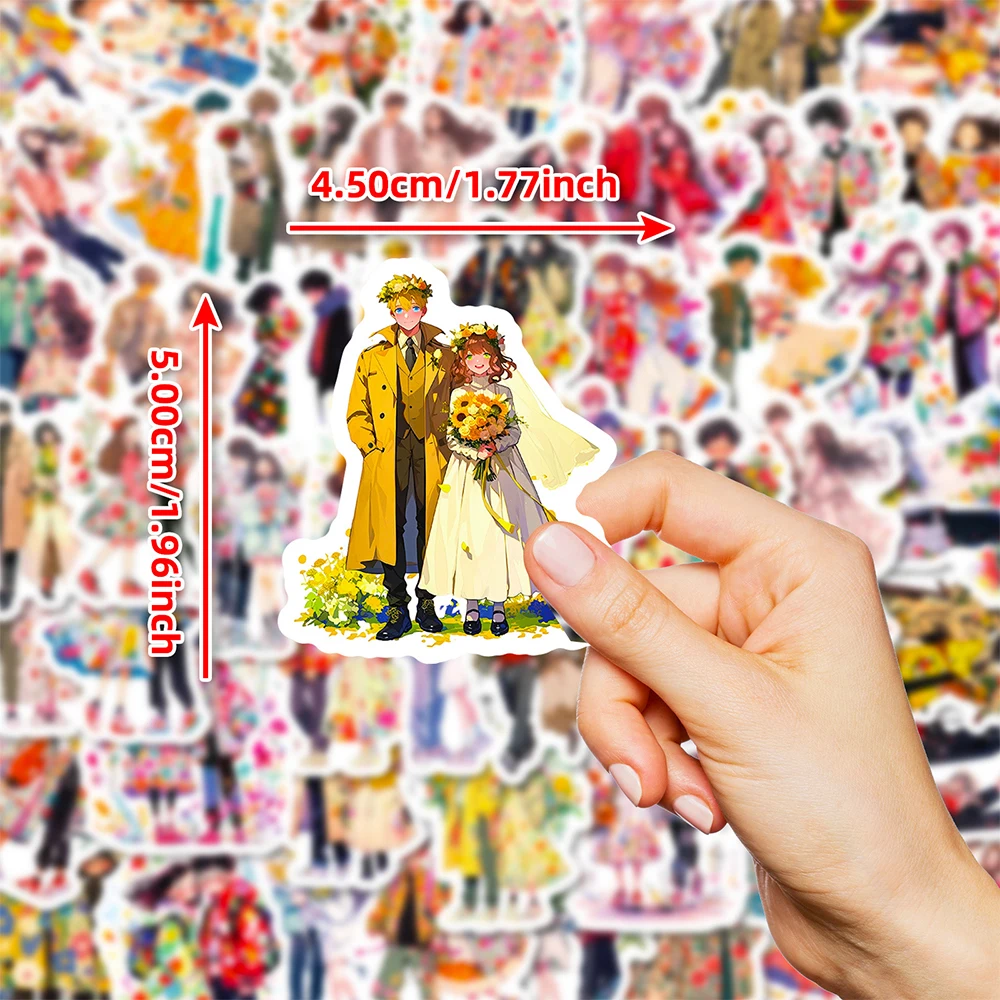 

10/30/56pcs Cartoon Couple Lover Aesthetic Graffiti Stickers Cute Decals DIY Skateboard Suitcase Laptop Waterproof Sticker Decor