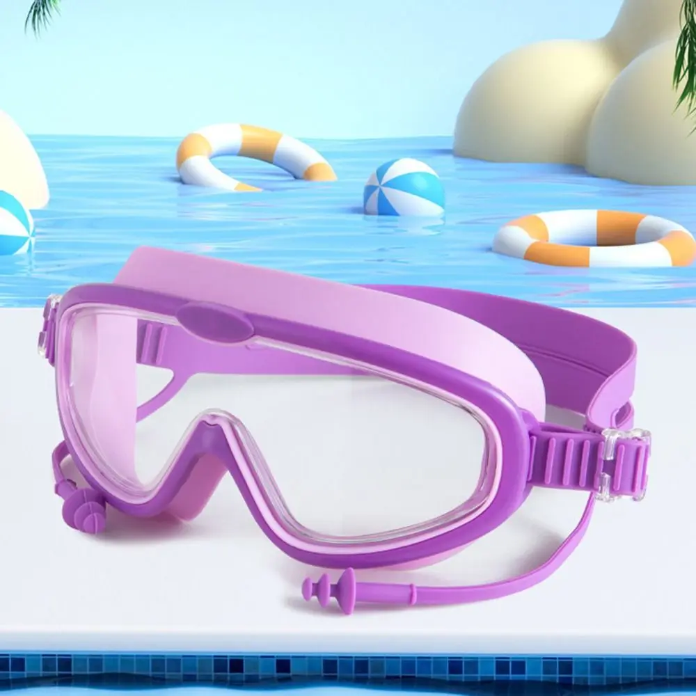 Big Frame Swim Goggles Anti-Fog Wide View Scuba Diving Swimming Glasses with Earplugs for Adult Youth