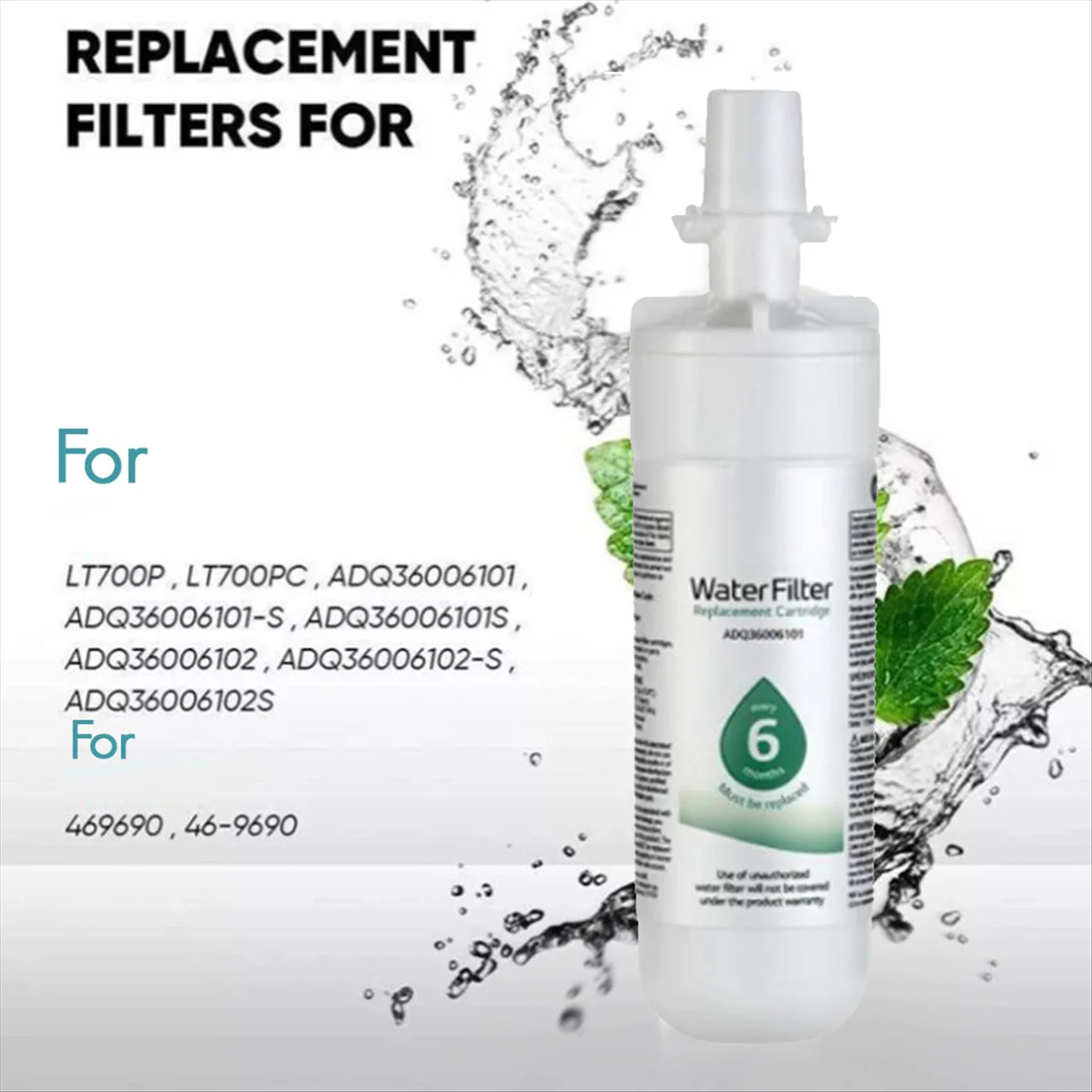 فلتر تنقية مياه الثلاجة يحل محل LG LT700p، ADQ 36006101 ،ADQ 36006113
