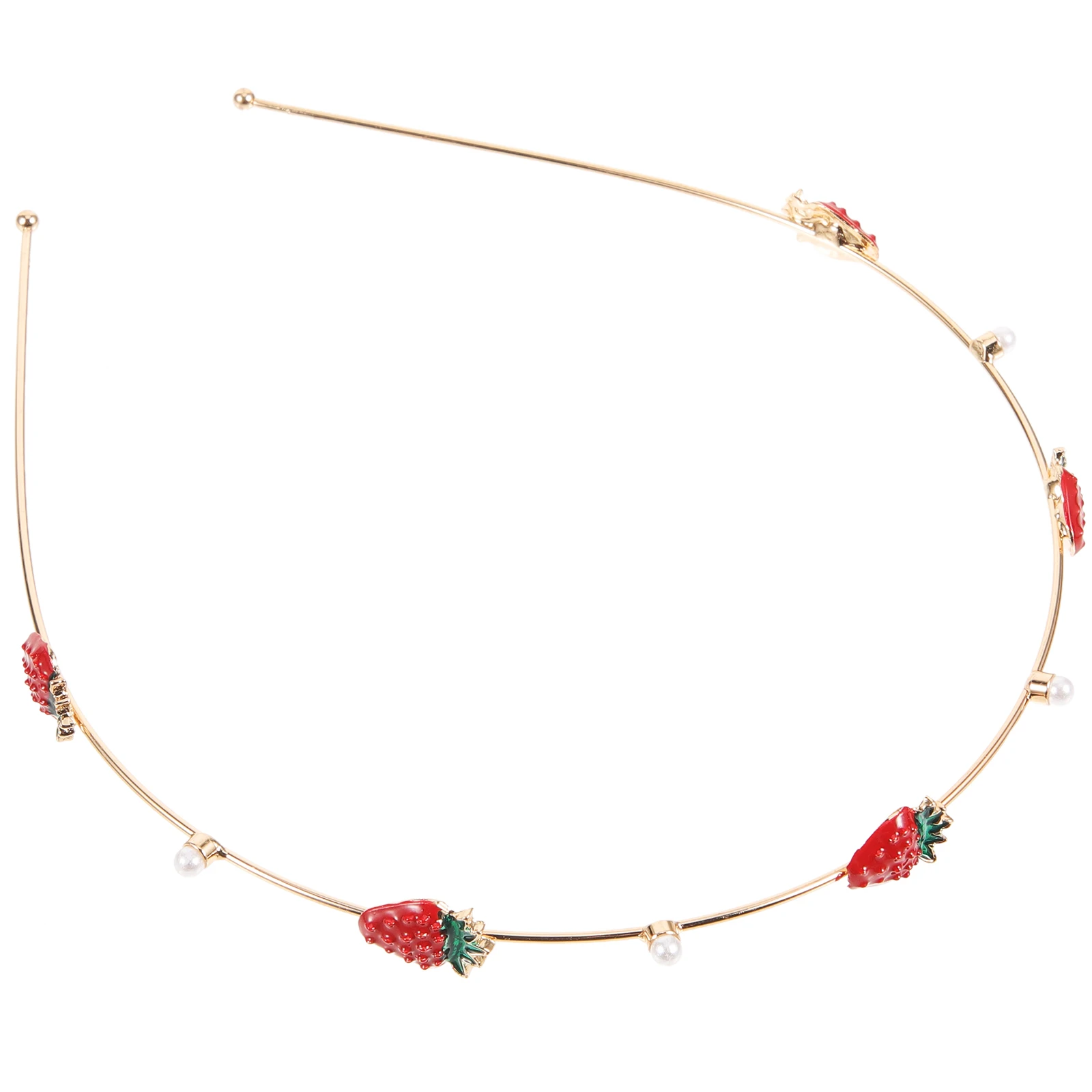 

Strawberry Headband Alloy Women Hairstyle Accessories Portable Nonfade Lovely Hair Accessories Hair Pearl Headdress Hoop