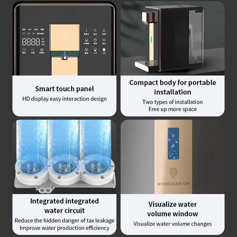 Hydrogen Water Dispenser 200GPD RO hydrogen generator Drinking Water Filter Purifier With Reverse Osmosis Purification System