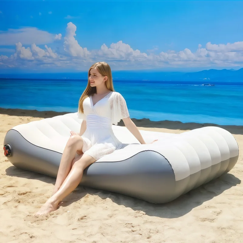 

Outdoor Automatic Inflatable Sofa Bed Creative Beach Camping Sofa Mattress Balcony Swimming Pool Spa Sunbathing Air Lounge Chair