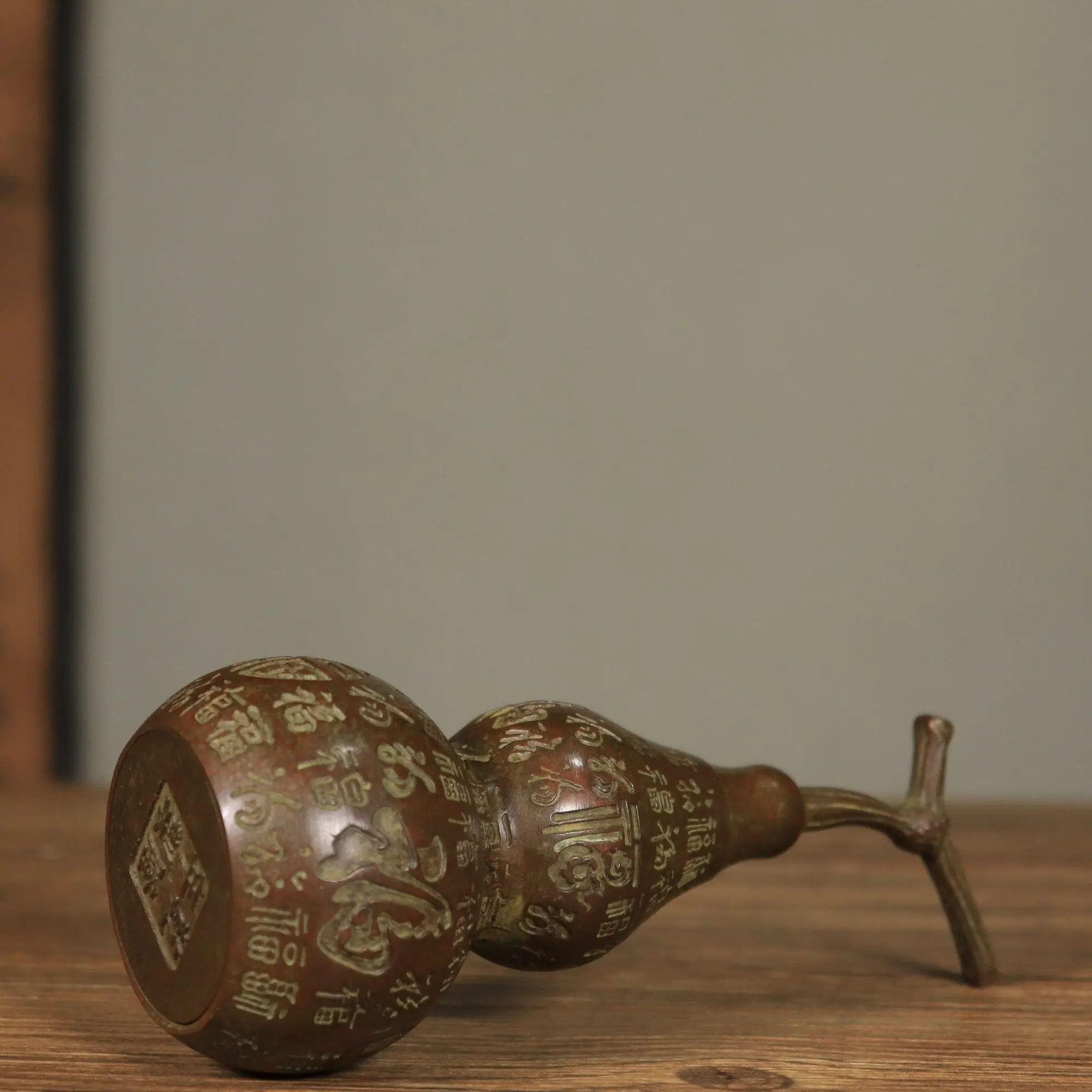 Pure Copper Hundred Blessings Gourd Ornament Home Entrance Living Room Office Opening Gift