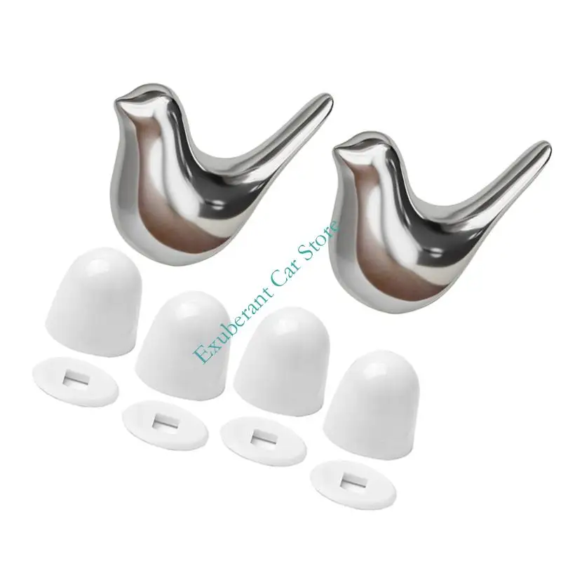 H3CE ゴールデンバードテーマのトイレボルトカバーキャップ キャンピングカーバスルームアクセサリー カット不要 安全なスナップオンボルトハイダー 2個