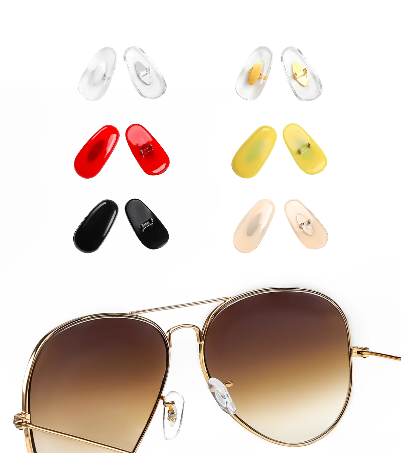 Clip-On Nose Pads Replacement Nose Pieces for RB3178  RB3179 RB3025 Sunglasses - Easy Installation & Perfect Fit