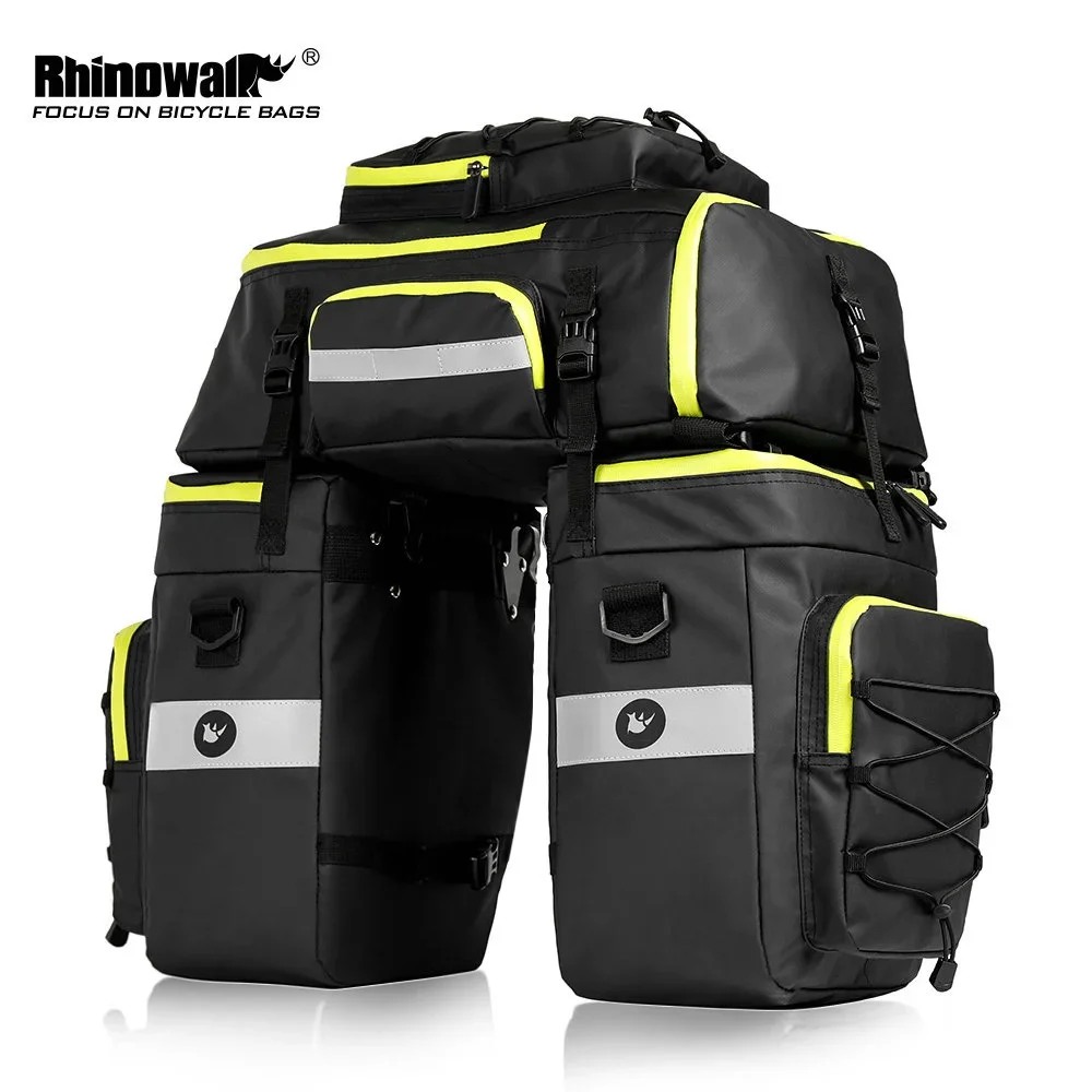 RHINOWALK MTB Bike Rear Seat Trunk Bag 3 in 1 Multifunction Bicycle Pannier Waterproof Double Side Cycling Luggage Pannier