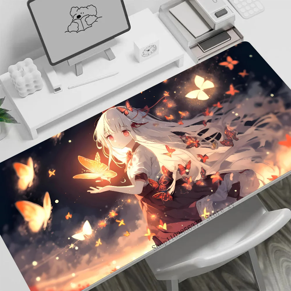 1pc Anime Graceful Butterfly Non-slip Mouse Pad Suitable For Office Computers Laptops E-sports Game Desk Mats XXL Keyboard