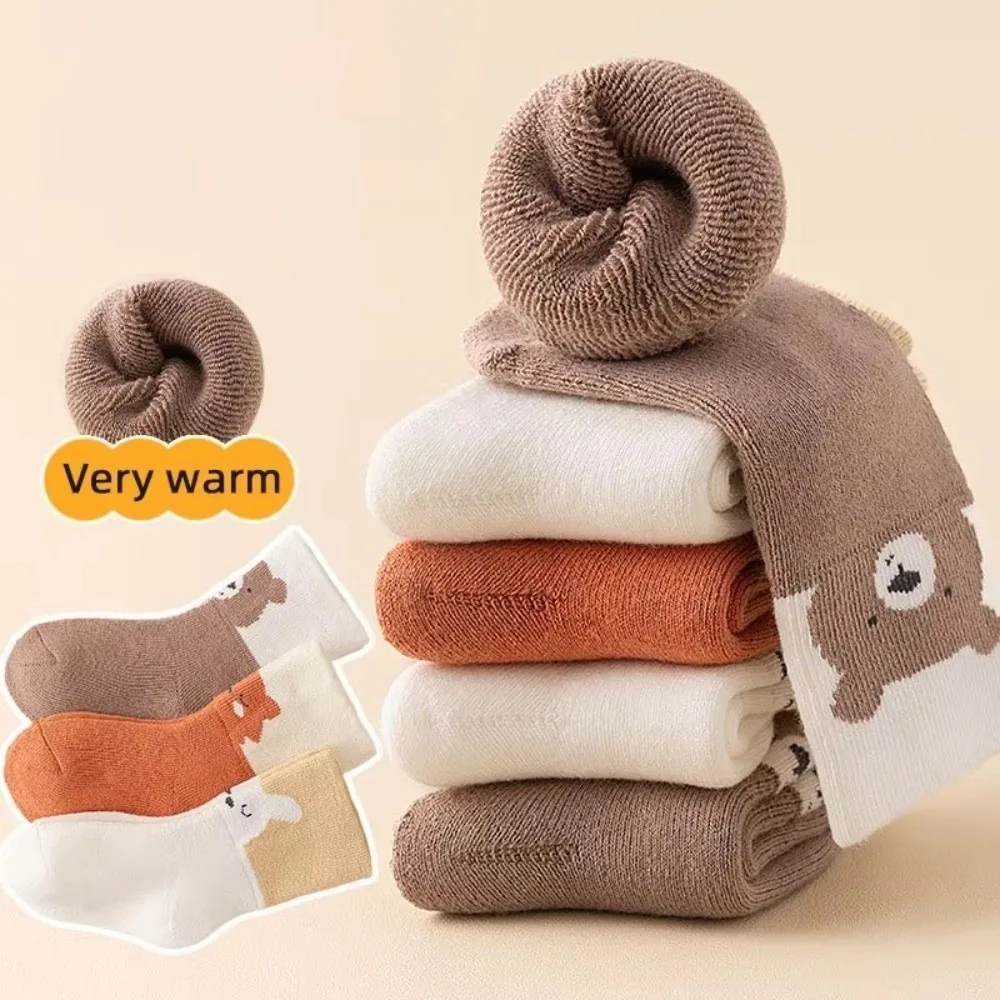 

New Plush Newborn Sock Warm Velvet Middle Tube Socks Anti-Cold Thicken Hosiery Autumn and Winter