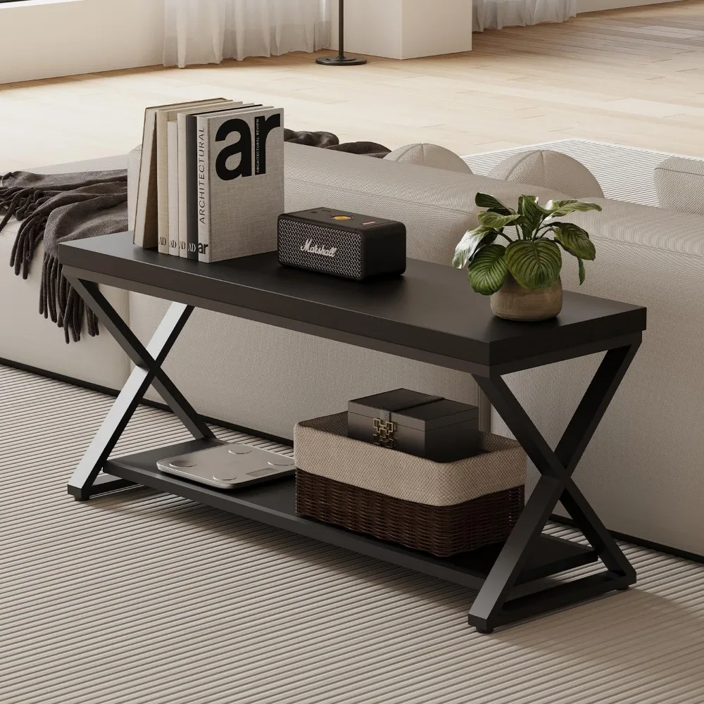 モダンなファームハウス風シューズ収納ベンチ、玄関、寝室、廊下、ホール用 - ブラックウッド製ホームオーガナイザー、玄関用シューズ収納付き