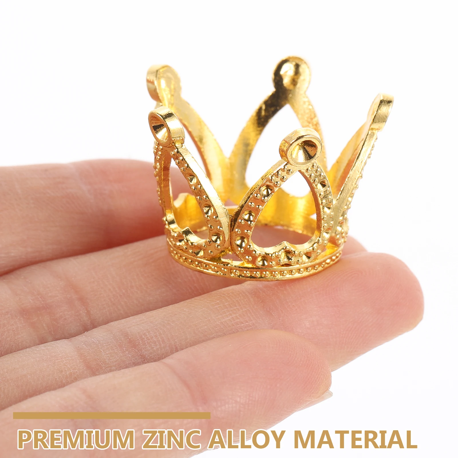 

2 Pcs Crown Shaped Zinc Alloy Crystal Ball St Display Rack Metal Base For Stone Decor Lightweight Portable Multi Use